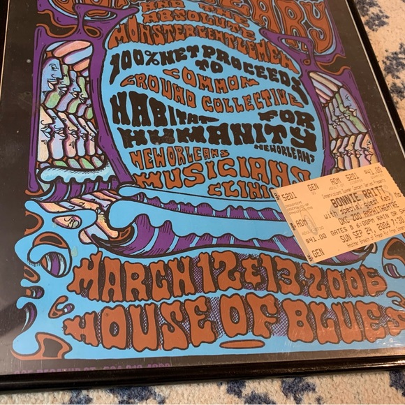 Bonnie Raitt poster Benefit To Rebuild New Orleans & ticket stub OKC concert - Picture 2 of 9